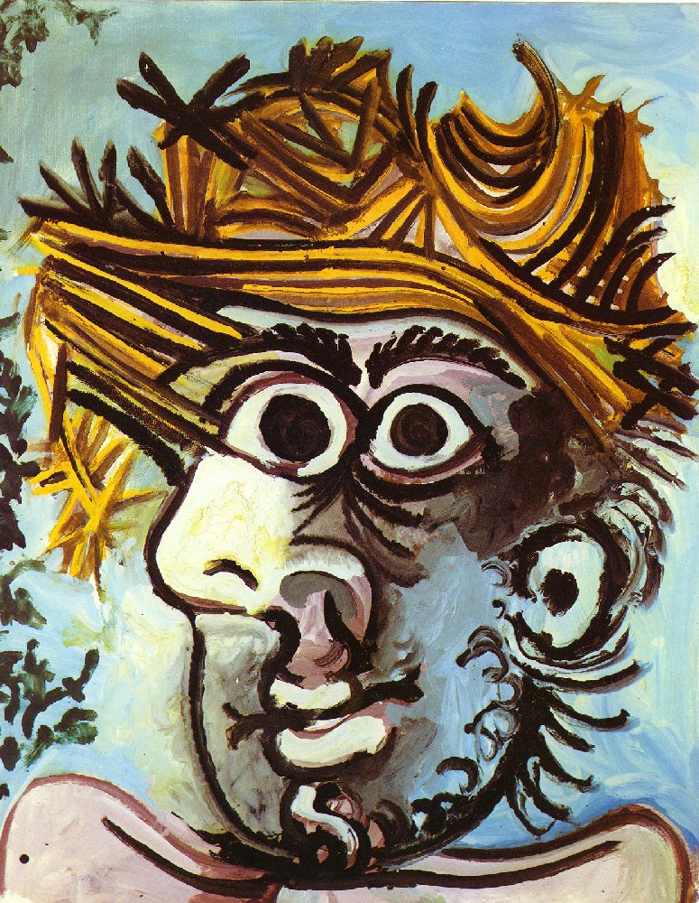 Picasso Head of a man with straw hat 1971